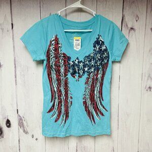 Wrangler Blues Womens Size Small Short Sleeve Western Shirt